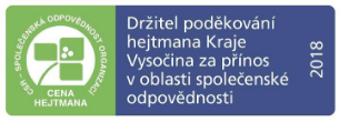 Držitel poděkování hejtmana Kraje Vysočina za přínos v oblasti společenské odpovědnosti 2018